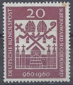 Bild 1 von Mi. Nr. 336, Bund, BRD, 1960, Bernward 20, mit Klebefläche