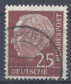 Bild 1 von Mi. Nr. 186, BRD, Bund, Jahr 1954, Heuss 25, gestempelt